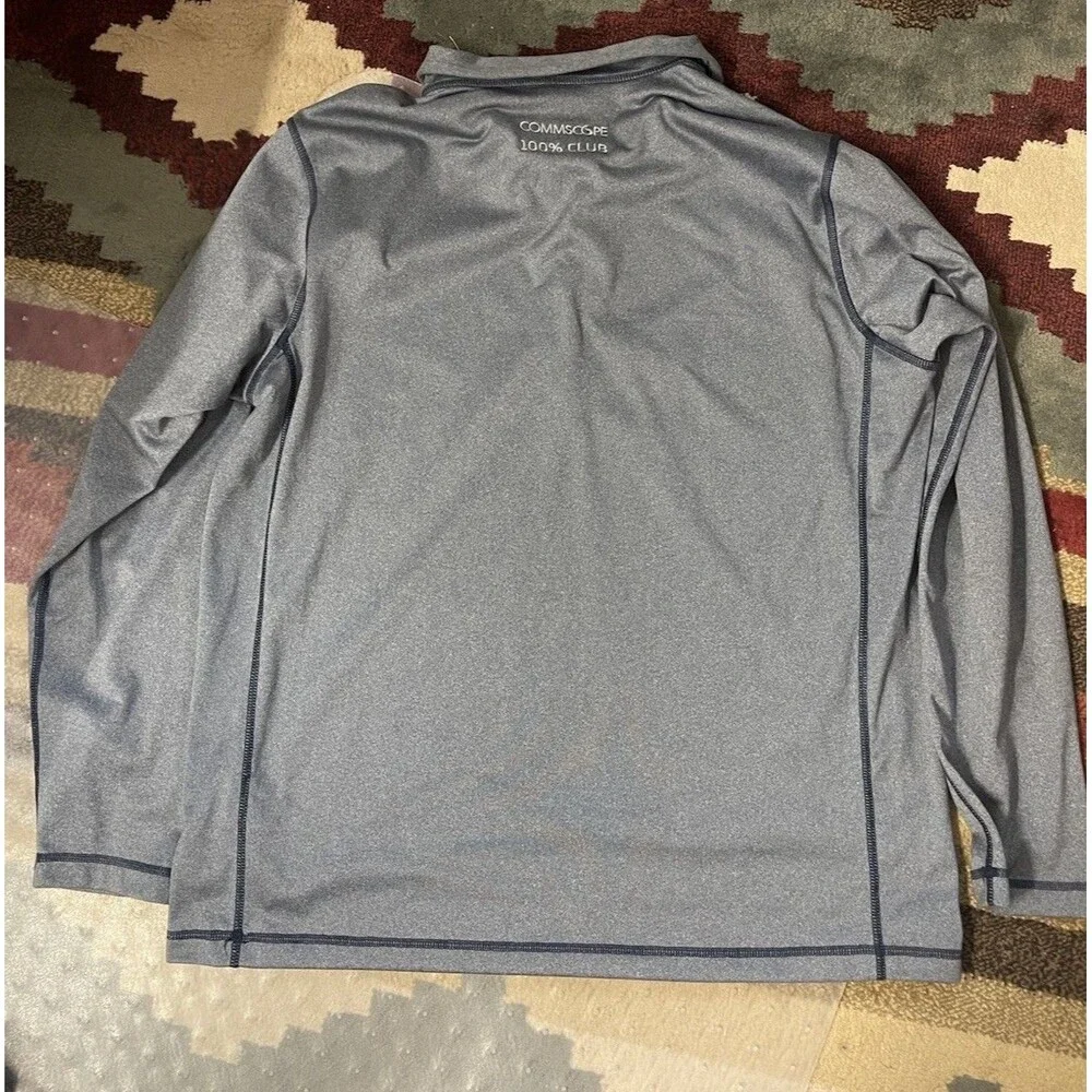 NORTH FACE 1/4 Zip, Heather Blue, Mens XL “Commscope 100% Club”